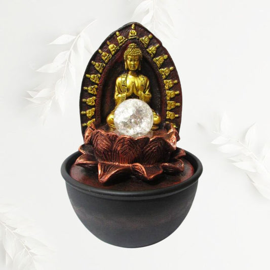 Fonte de Água Buda Dourado 27cm