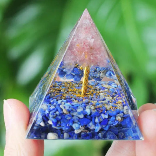Pirâmide Orgonite Ametista Azul